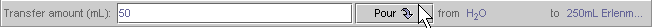 Transfer field with precise amount (50 mL) specified