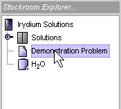 Selecting Demonstration Problem from Stockroom Exlporer